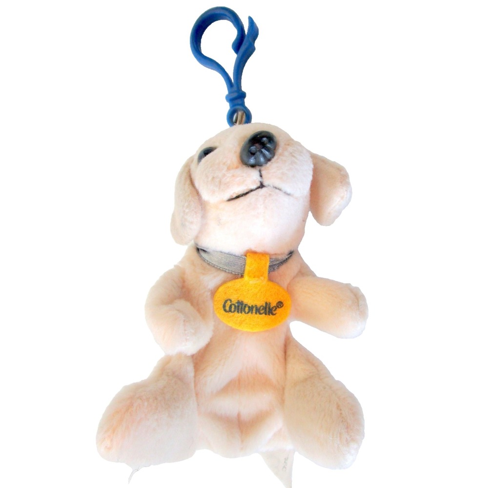 Vintage Cottonelle Dog Advertising Collector Plush Stuffed Backpack Clip-on Coin